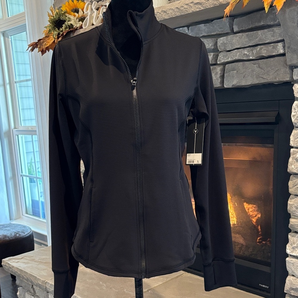 Velocity Rib Chakra jacket,full zip hip pockets, thumb holes, textured,athletic